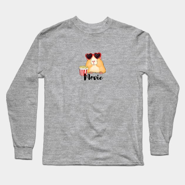 Cute hamster with popcorn Long Sleeve T-Shirt by Kuchinska design